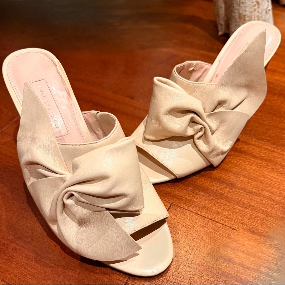 SOLD Marie, Statement Bow - Slide Mules
